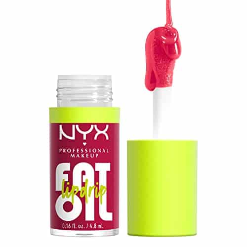 NYX PROFESSIONAL MAKEUP Fat Oil Lip Drip, Moisturizing, Shiny and Vegan Tinted Lip Gloss Newsfeed (Rose Nude)