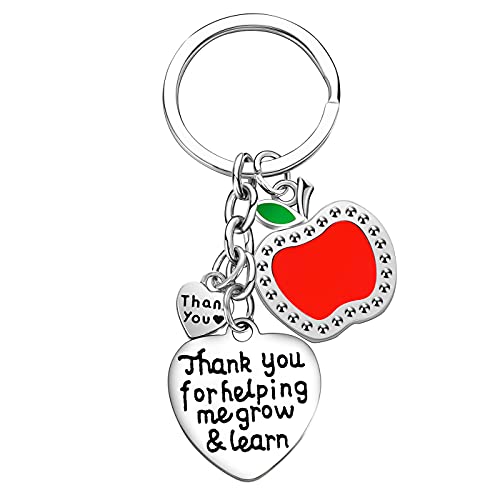 Nimteve Teacher Keychain Thank You Gifts Thank You For Helping Me Grow And Learn Teacher Appreciation Jewelry