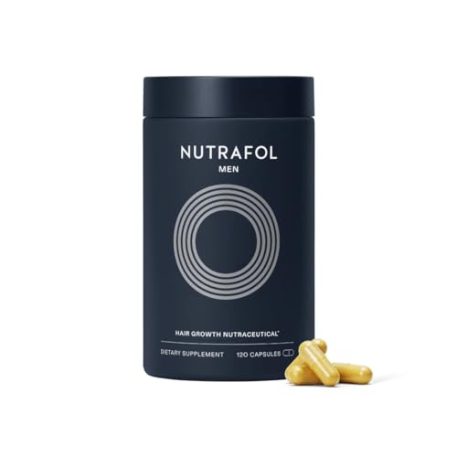 Nutrafol Men's Hair Growth Supplements, Clinically Tested for Visibly Thicker Hair and Scalp Coverage, Dermatologist Recommended   onth Supply