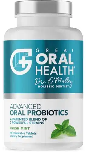 Oral Probiotics for Mouth Bad Breath Treatment for Adults Dentist Formulated Advanced Oral Probiotics for Teeth and Gums with BLIS KChewable Oral Health Probiotics Supplement 