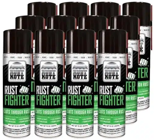 Pack   RustKote   Rust Kote   Rust Fighter Aerosol, oz, Corrosion Protection, Salt Neutralizer, Lifts Moisture, Creeps & Coats While Protecting Metal from Rust. Use on Cars, Machinery, Bicycles