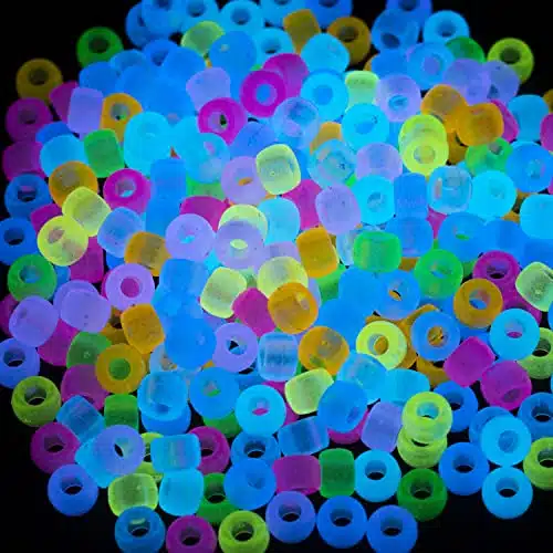 Pcs Acrylic Color Pony Beads xmm Bulk Glow in The Dark for Bracelet Making Hair Beads for Braids