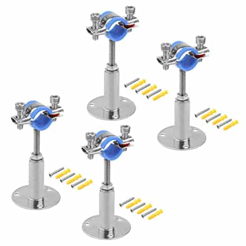 Pcs Adjustable Pipe Supports for Nominal Pipe, Stainless Steel Pipe Clamps, Wall Mount Ceiling Mount Pipe Bracket Pipe Straps for Outside Diameter mm(inch) Pipe Tube