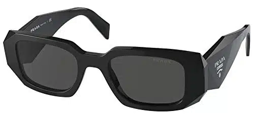 Prada PR S ABSBlack Plastic Rectangle Sunglasses Grey Lens