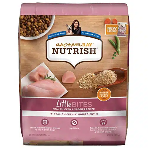 Rachael Ray Nutrish Little Bites Dry Dog Food, Chicken & Veggies Recipe for Small Breeds, Pound Bag