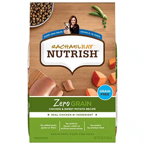 Rachael Ray Nutrish Zero Grain Dry Dog Food, Chicken & Sweet Potato Recipe, Pound Bag