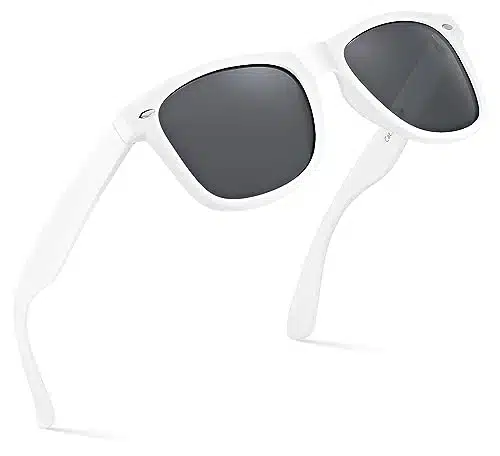 Retro Rewind Classic Sunglasses, White  Smoke Polarized