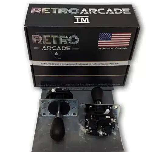 RetroArcade.us Mag Stik Plus Arcade Joystick player switchable from to way from the top of the panel (Black)