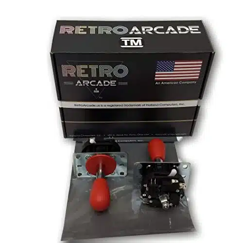 RetroArcade.us Mag Stik Plus Arcade Joystick player switchable from to way from the top of the panel (Red)