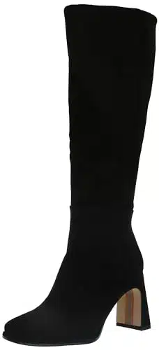 Sam Edelman Women's Issabel Knee High Boot, Black Suede Athletic Calf,