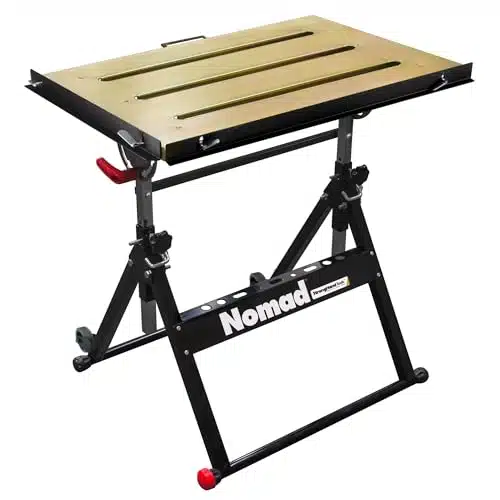 Steel Welding Table,  (mm) Tabletop Slots, Adjustable Angle & Height, Casters, Retractable Guide Rails, Eccentric Leveling Foot, TS