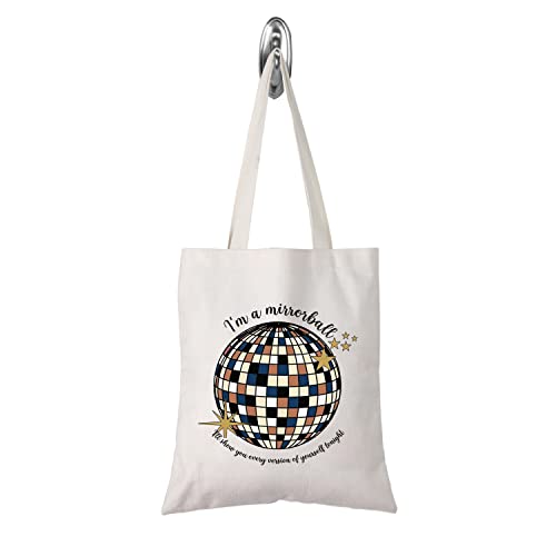 TSOTMO Song Lyrics Inspired Gift Mirrorball I'll Show You Every Version of Yourself Tonight Zipper Pouch Makeup Bag(I'm a mirrorball tote)
