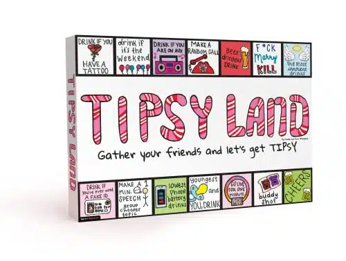 Tipsy Land Your New Favorite Party Board Game, + Unique Spaces for Calling Out Friends, Silly Dares & Confessions, Mini Competitions, Includes Never Have I Ever Cards