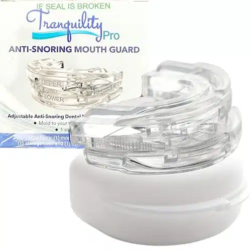 Tranquility PRO Anti Snoring Mouth Guard   Adjustable Mouthpiece   Night Time Teeth Mouthguard & Sleeping Bite Guard for Bruxism and Stop Snoring   Custom Molding & Adjustability