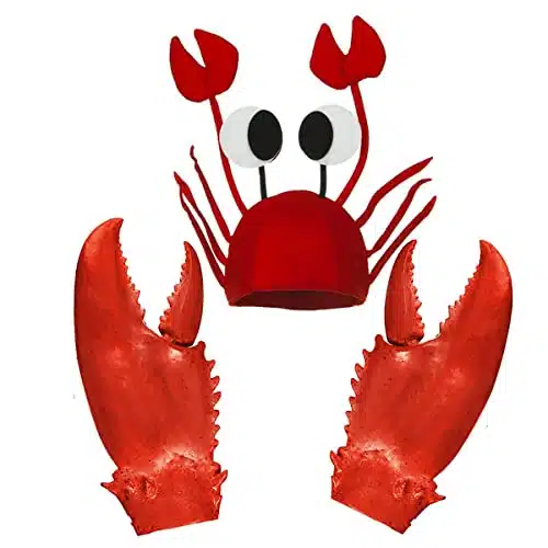 Valentoria Funny Lobster Crab Hands Gloves Hat Cap Cospaly Party Costume Props Halloween Toys