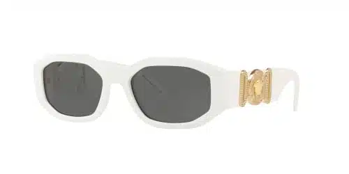 Versace Man Sunglasses White Frame, Dark Grey Lenses, M