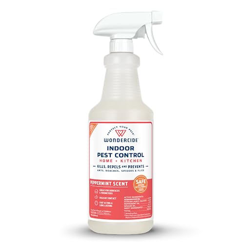 Wondercide   Indoor Pest Control Spray for Home and Kitchen   Ant, Roach, Spider, Fly, Flea, Bug Killer and Insect Repellent   with Natural Essential Oils   Pet and Family Safe Peppermint oz