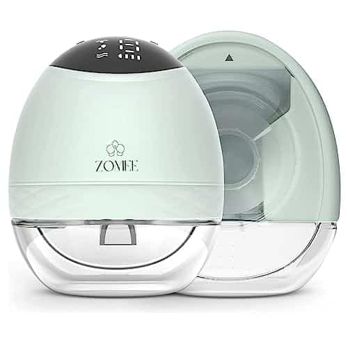 Zomee Fit Wearable Breast Pump, Hands Free, Portable,Discrete Electric Double Breast Pump   Holds up to oz   Wireless + Hours of Battery Life   Mimics Baby Feeds, Leak Proof Anti Backflow System
