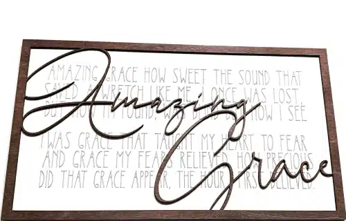 Amazing Grace   Layered Wooden Sign   Song Lyrics   Religious Decor   Gift for Him Her