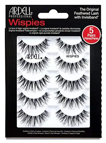 Ardell False Eyelashes Wispies Black, pack (pairs of strip lashes per pack)