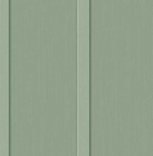 Faux Board and Batten Prepasted Wallpaper (Sage Green)