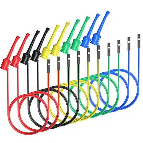 Goupchn Test Hooks to Breadboard Female Jumper Wires Soft Flexible Silicone Test Leads for Electrical Testing