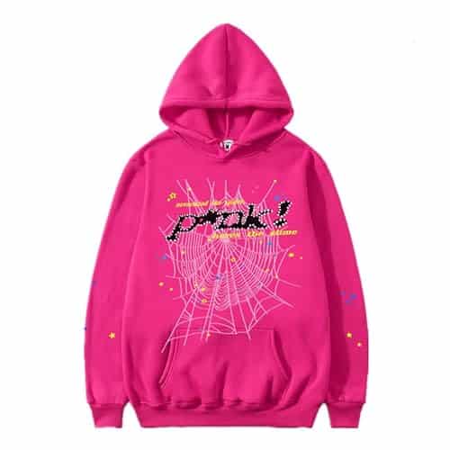 HRYHWASE Spider Web Graphic Hoodie,Cotton Pullover Sweatshirt for Men and Women,Stylish Perfect Streetwear for Casual Outfits Pink X Large