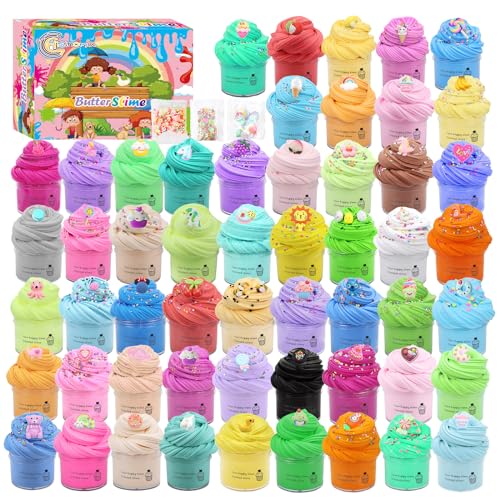Hisinoma Butter Slime Kit for Girls Boys, Mini Slime Kit Toy with Pack Cute Butter Slimes, Soft Stress Relief Slime Toys for Kids Ideal Birthday Valentines Day Gifts Slime Toy
