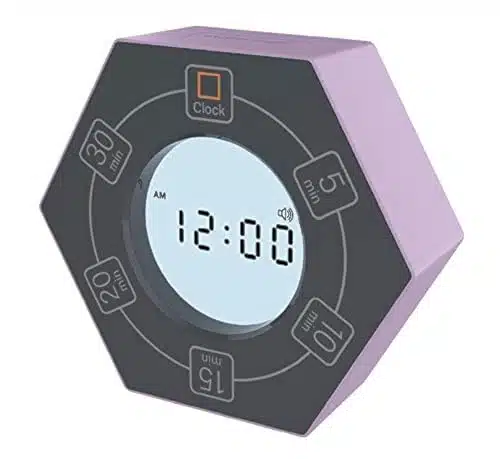 Home & Office Timer with Clock, , , , , inute Preset Countdown Timer, Easy to Use Time Management Tool (Purple)