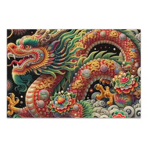 Jigsaw Puzzle Chinese New Year Dragon Puzzle Pieces Adult Puzzle for Adults