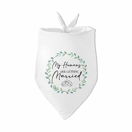 My Humans are Getting Married Dog Bandana Funny Flower White Wedding Engagement Dog Bandana Engagement Wedding Announcement Photo Prop Accessories for Dog Lovers Owner Gift