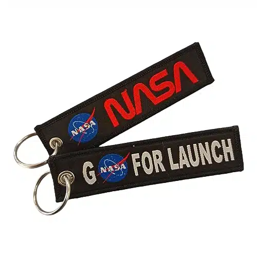 Nasa Go For Launch Keychain Lanyard Key Tag for Auto, Motorcycle, UTV Backpack Accessory Pieces Pack