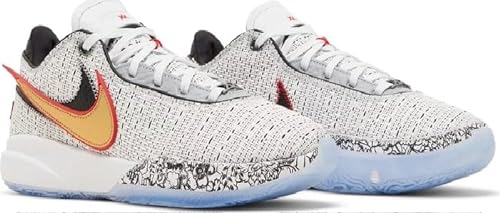 Nike Lebron XX Big Kids Basketball Shoe WhiteMetallic Gold Black DJ(us_Footwear_Size_System, Big_Kid, Men, Numeric, Medium, Numeric__Point_)