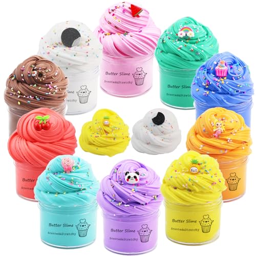 Pack Butter Slime Kit Fidget Toy, Kids Party Favors, Goodies Bag Toy, Easter Egg Filling Stuffers, X'Mas Stocking Stuffers for Girls and Boys