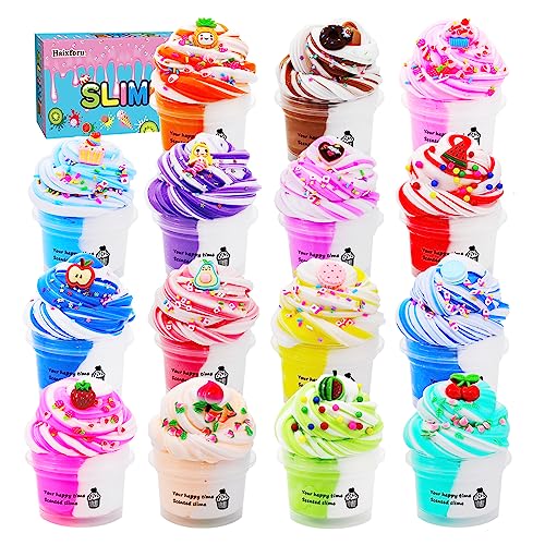 Pack Two Toned Butter Slime Kit for Girls,Super Soft and Non Sticky Toy,DIY Educational Slime Toys for Kids,Party Favor for Kids Girls & Boys