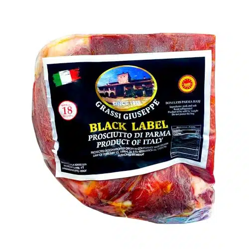 Parma Prosciutto  Black Label aged onths  Imported From Italy  Boneless Parma Ham  Top Quarter Cut, Lbs