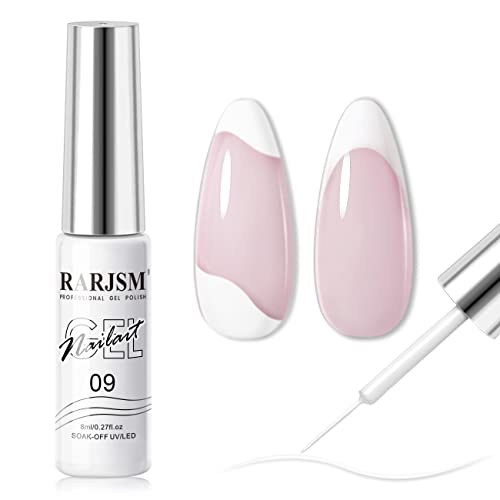 RARJSM Gel Liner Nail Art Polish White Painted Gel Nail Design Polish Bottle Soak off Curing Requires ml Build in Thin Nail Brush for Classical Home Salon Diy Nail Design Fren