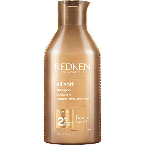 Redken All Soft Argan Oil Shampoo  For Dry  Brittle Hair  Provides Intense Softness and Shine  Travel Size  Fl Oz