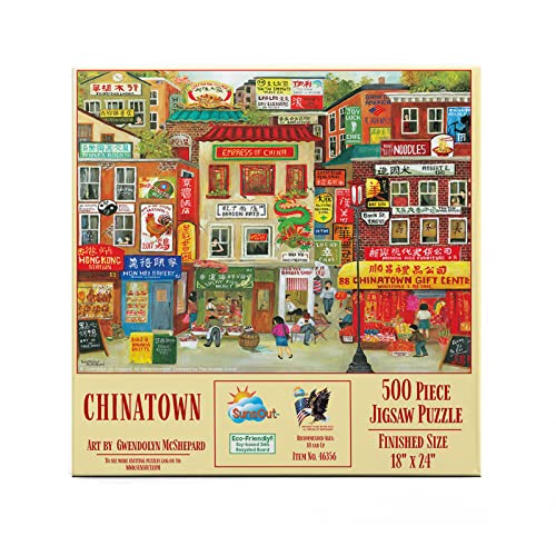 SUNSOUT INC Chinatown pc Jigsaw Puzzle by Artist Gwendolyn McShepard Finished x MPN#