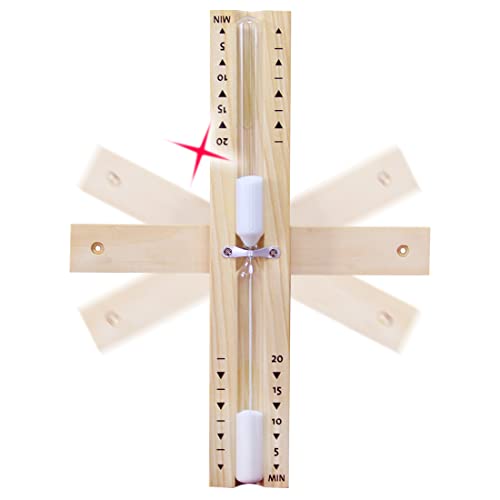 Sauna inute Hourglass Sand Timer,Rotating Sand Clock in,Wooden White Sand Watch,Reloj De Arena,Hear Resistant Wood Hour Glass Sandglass for Sauna &SPA Room