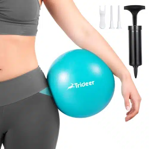 Trideer Pilates Ball Inch with Pump, Core Ball, Mini Pilates Ball for Physical Therapy, Small Exercise Ball Between Knees, Small Workout Ball for Barre, Yoga, Stability, Worko