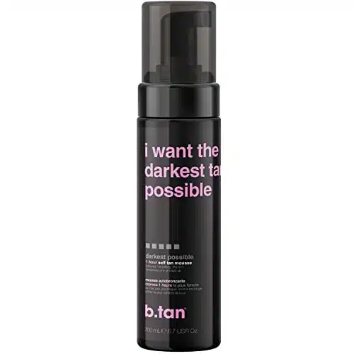 b.tan Ultra Dark Self Tanner  I Want The Darkest Tan Possible   Fast, Hour Sunless Tanner Mousse, No Fake Tan Smell, No Added Nasties, Vegan, Cruelty Free, Fl Oz