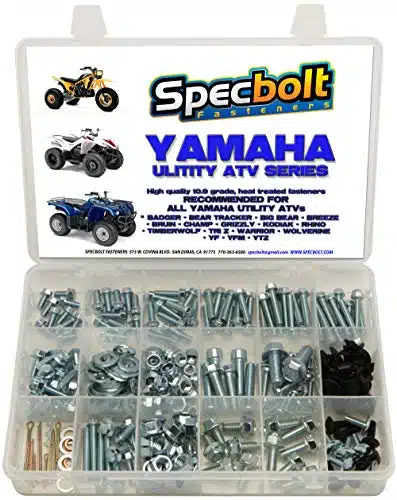 pc Specbolt Bolt Kit for Yamaha Utility ATV Including All Grizzly Warrior Wolverine Big Bear Tracker Breeze Timberwolf Rhino YFM YTZ for Maintenance & Restoration Using Spec F