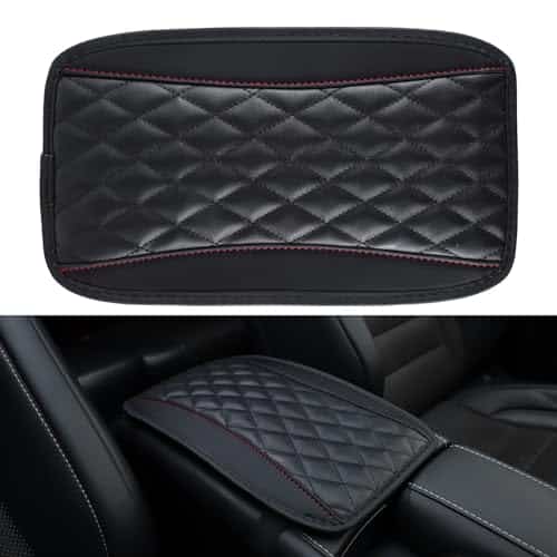 Amiss Car Center Console Cushion Pad, Universal Waterproof Car Armrest Seat Box Cover, Car Interior Accessories, PU Leather Auto Armrest Cover Protector for Most Vehicle, SUV,