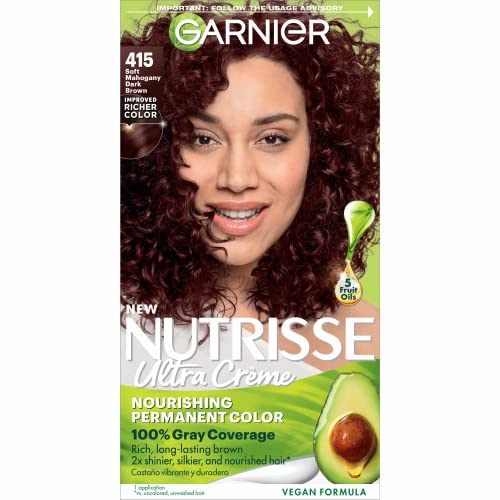 Garnier Hair Color Nutrisse Nourishing Creme, Soft Mahogany Brown (Raspberry Truffle) Permanent Hair Dye, Count (Packaging May Vary)