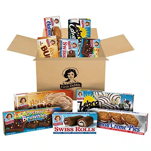 Little Debbie Variety Pack, Zebra Cakes, Cosmic Brownies, Honey Buns, Oatmeal Creme Pies, and Swiss Rolls (Box Each), Piece Assortment