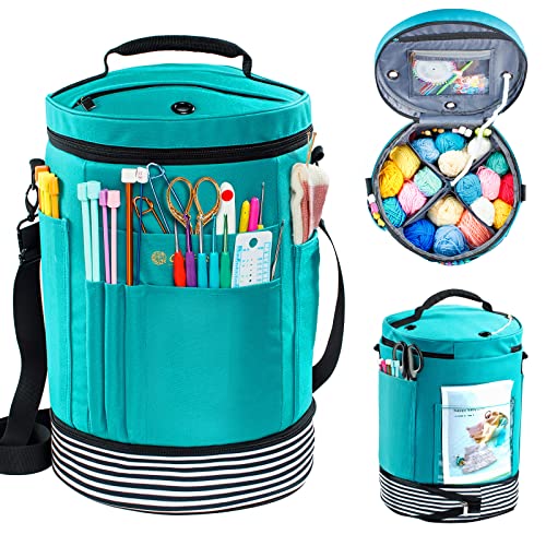 MYBAGZING Expandable Crochet Bag Knitting Bag Yarn Storage Organizer   Yarn Bag and Crochet Tote, Yarn Holder for Crocheting, Crochet Accessories, Suppliers, Needles with Zipp
