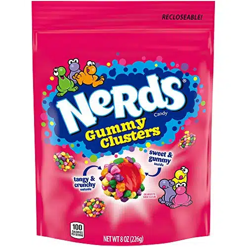 Nerds Gummy Clusters Candy, Rainbow, Resealable Ounce Bag