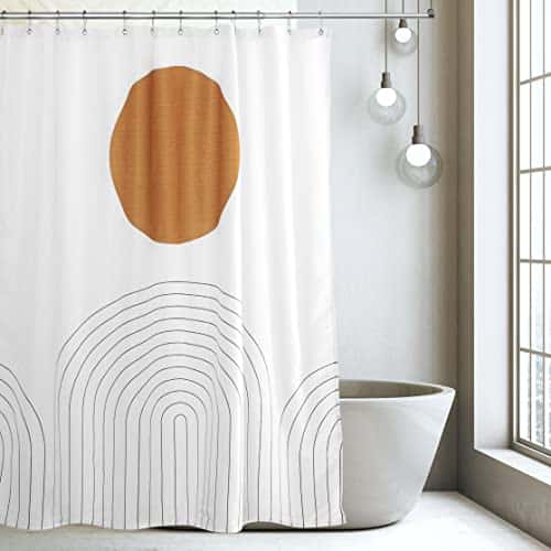 Shaina Sun and Arches Boho Shower Curtain x   Abstract and Minimalist Design   Waterproof Fabric   Aztec Southwest Artwork for Any Boho Bathroom Decor   Beautiful Shower Curta