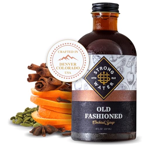 Strongwater Old Fashioned Mix   Makes Cocktails   Handcrafted Old Fashioned Syrup with Bitters, Orange, Cherry, Organic Demerara Sugar   Craft Cocktail Mixer, Just Mix with Bo